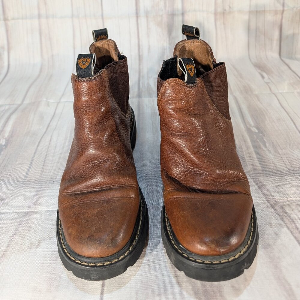 Ariat Brown Distressed Leather Chelsea Boots US 8.5 B
